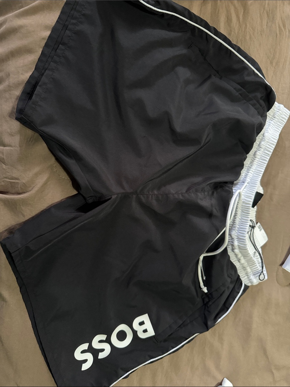 Boss Black Athletic Swim/Training Shorts with White Waistband